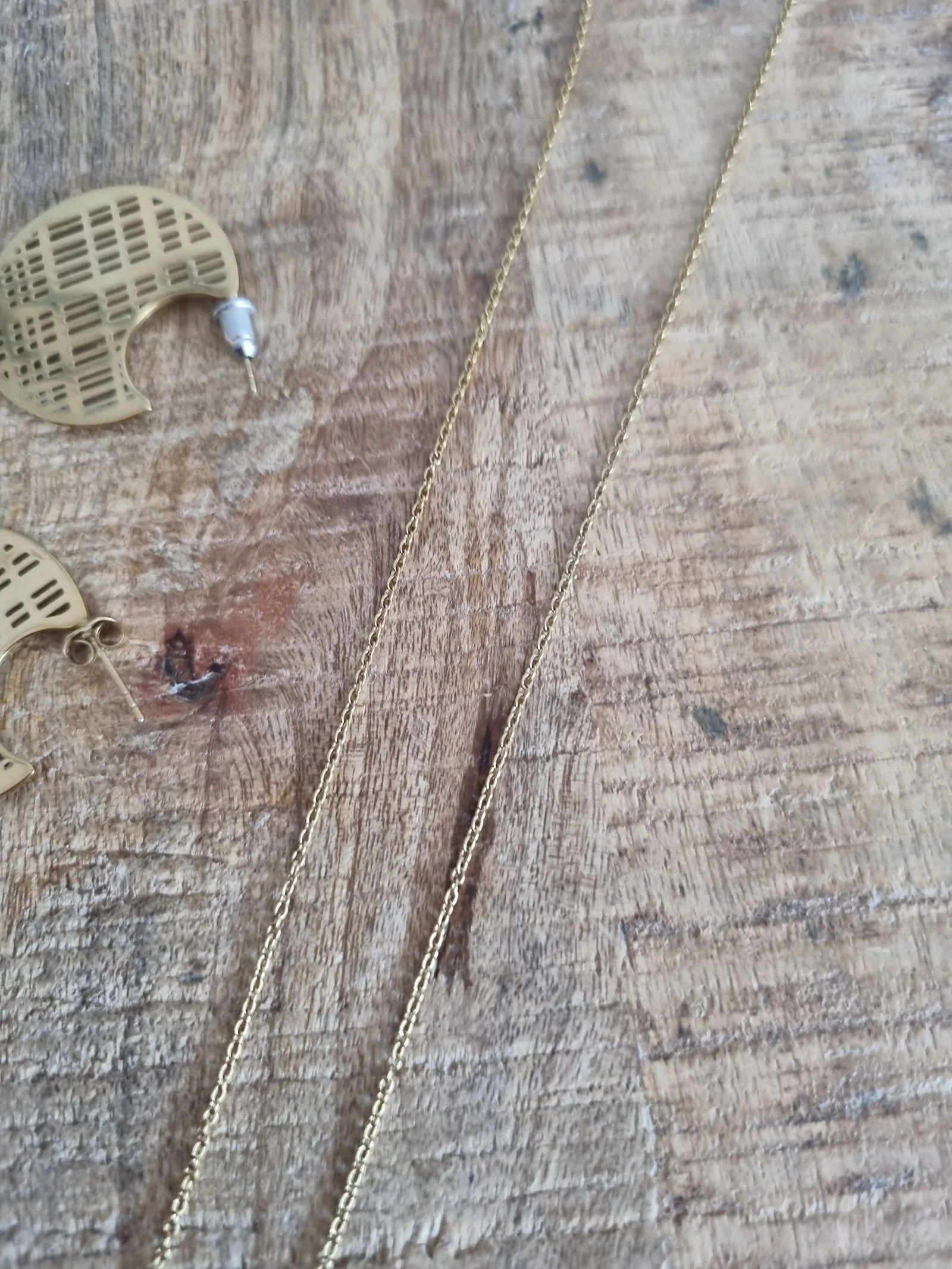 Parure de joyas Victoria - Collar y pendientes geométricos (Acero inoxidable) – photo 10